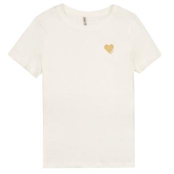 tekstylia Dziewczynka T-shirty z krótkim rękawem Only KOGKITA S/S LOGO TOP JRS NOOS Biały