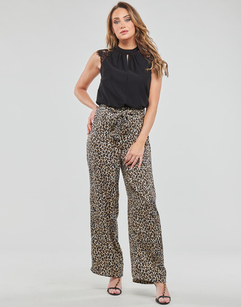 tekstylia Damskie Spodnie z pięcioma kieszeniami Vero Moda VMONY NW PANT WVN LCS Leopard