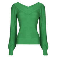 tekstylia Damskie Swetry Vero Moda VMNEWLEXSUN LS DOUBLE V-NCK BLOU GA REP2 Zielony