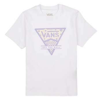 tekstylia Dziewczynka T-shirty z krótkim rękawem Vans CHECKER FLORAL TRIANGLE BFF Biały / Fioletowy