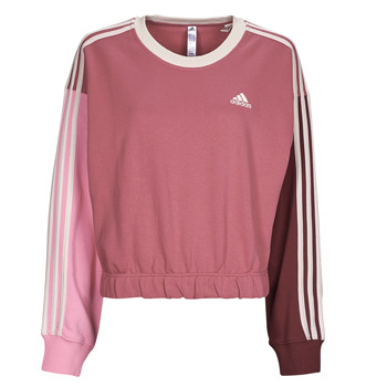 tekstylia Damskie Bluzy Adidas Sportswear 3S CR SWT Bordeaux / Różowy