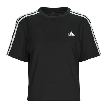 tekstylia Damskie T-shirty z krótkim rękawem Adidas Sportswear 3S CR TOP Czarny