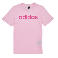 tekstylia Dziewczynka T-shirty z krótkim rękawem Adidas Sportswear LK LIN CO TEE Różowy / Clair