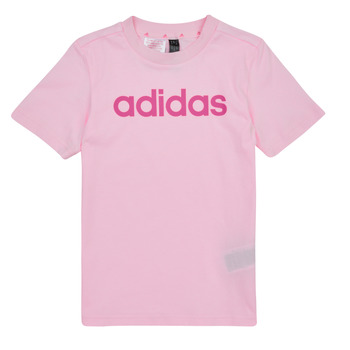 tekstylia Dziewczynka T-shirty z krótkim rękawem Adidas Sportswear LK LIN CO TEE Różowy / Clair
