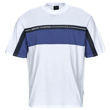 tekstylia Męskie T-shirty z krótkim rękawem Armani Exchange 3RZMFD White / Niebieski / Czarny