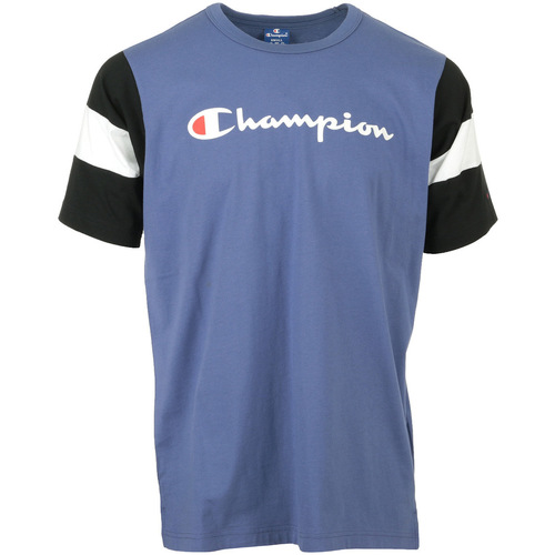 tekstylia Męskie T-shirty z krótkim rękawem Champion Crewneck T-Shirt Niebieski