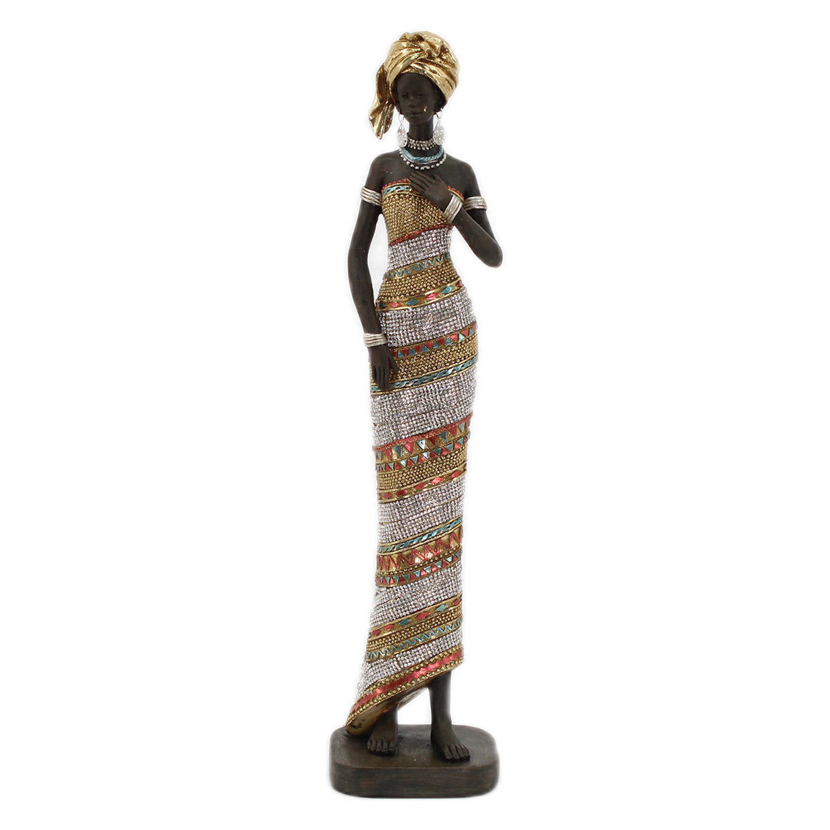 Dom Statuetki i figurki  Signes Grimalt Figura Afrykańska Kobieta Złoty