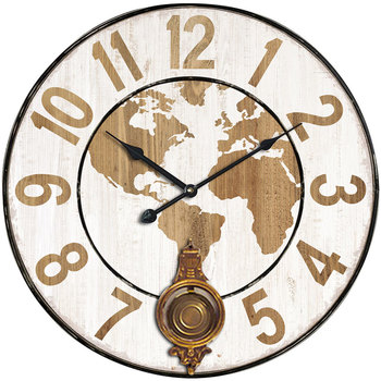 Dom Zegary Signes Grimalt Światowy Zegar Ściany Brązowy