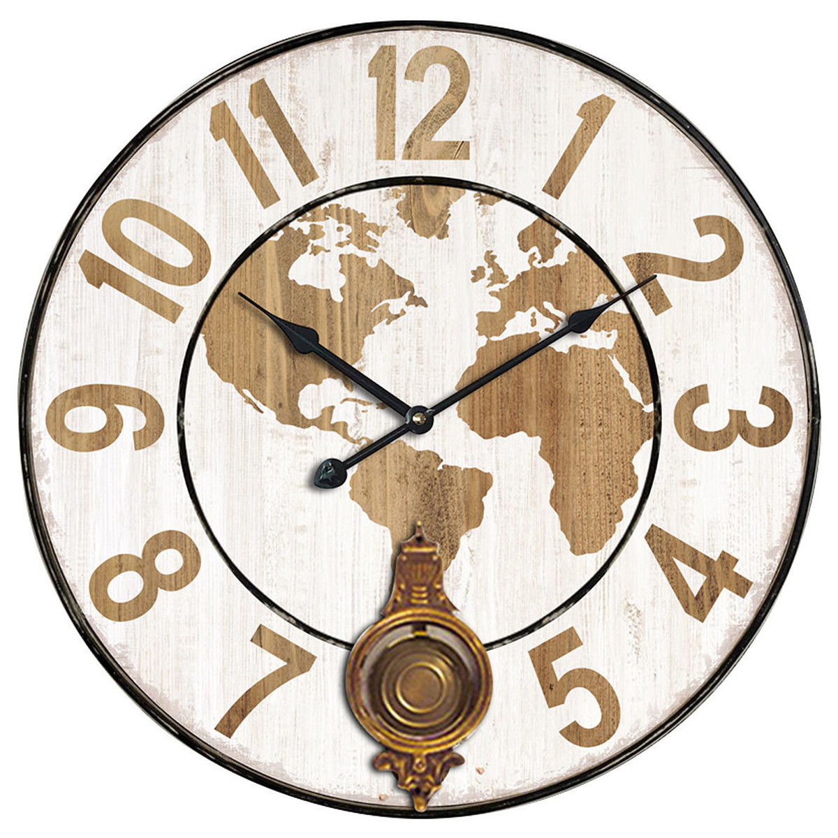Dom Zegary Signes Grimalt Światowy Zegar Ściany Brązowy