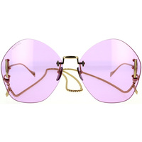 Zegarki & Biżuteria  Damskie okulary przeciwsłoneczne Gucci Occhiali da Sole  GG1203S 001 con Catena Złoty