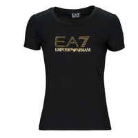 tekstylia Damskie T-shirty z krótkim rękawem Emporio Armani EA7 8NTT67-TJDQZ Czarny / Złoty