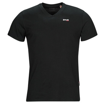 tekstylia Męskie T-shirty z krótkim rękawem Schott TS LOGO CASUAL V Czarny