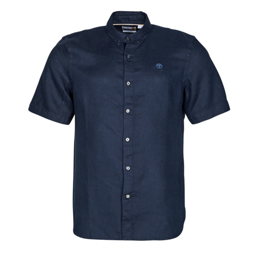 tekstylia Męskie Koszule z krótkim rękawem Timberland SS Mill River Linen Shirt Slim Marine