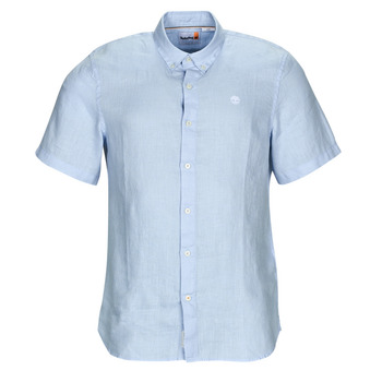 tekstylia Męskie Koszule z krótkim rękawem Timberland SS Mill River Linen Shirt Slim Niebieski / Ciel