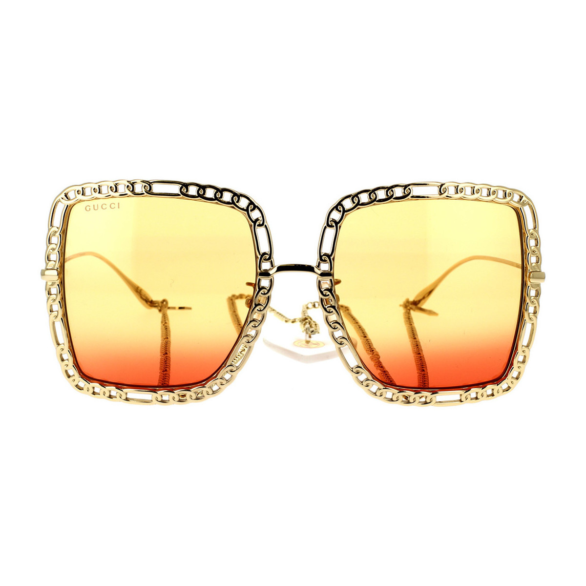 Zegarki & Biżuteria  Damskie okulary przeciwsłoneczne Gucci Occhiali da Sole  con Catena GG1033S 001 Złoty