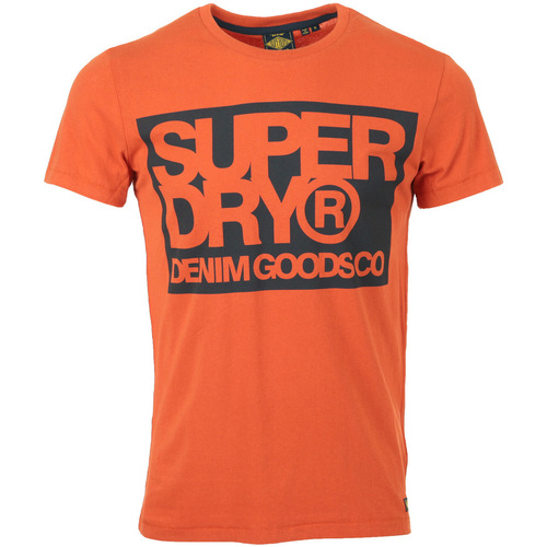 tekstylia Męskie T-shirty z krótkim rękawem Superdry Denim Goods Co Print Tee Pomarańczowy