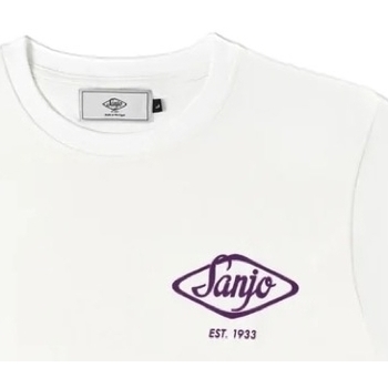 Sanjo Flocked Logo T-Shirt - White Biały
