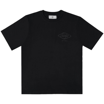 Sanjo Flocked Logo T-Shirt - All Black Czarny