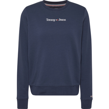 tekstylia Damskie Bluzy Tommy Jeans Reg Serif Linear Sweater Niebieski