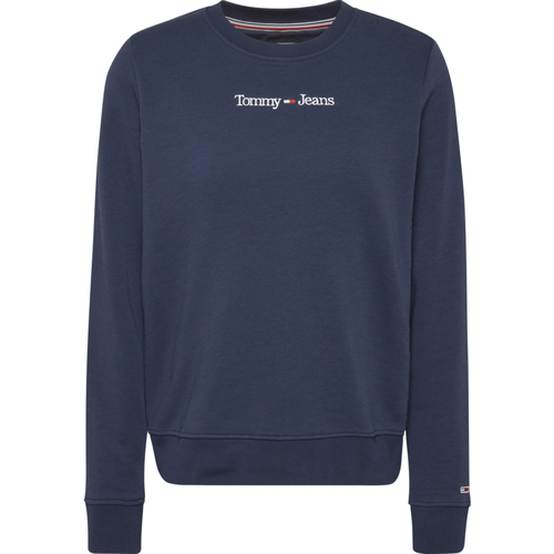 tekstylia Damskie Bluzy Tommy Jeans Reg Serif Linear Sweater Niebieski