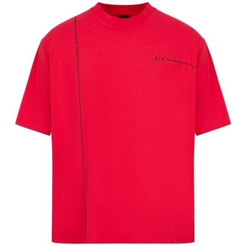 tekstylia Męskie T-shirty z krótkim rękawem EAX 3RZMBD ZJCDZ Czerwony