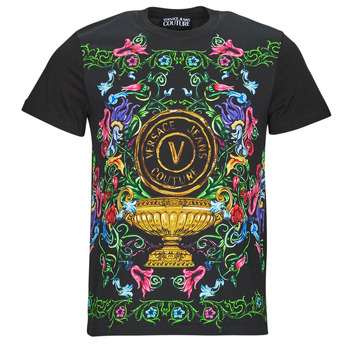 tekstylia Męskie T-shirty z krótkim rękawem Versace Jeans Couture GAH6SG Czarny / Wielokolorowy
