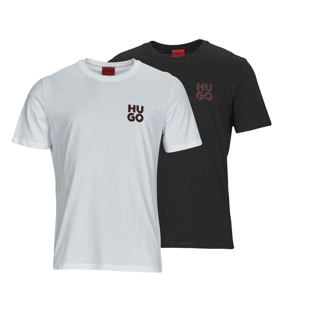 tekstylia Męskie T-shirty z krótkim rękawem HUGO HUGO-Dimento Czarny / Biały