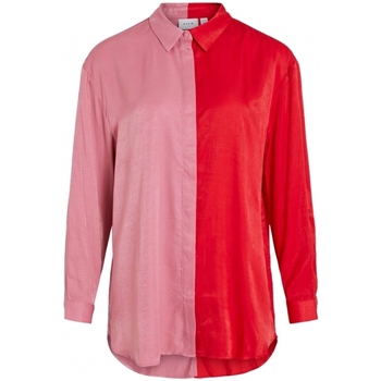 tekstylia Damskie Topy / Bluzki Vila Shirt Silla L/S - Flame Scarlet Czerwony