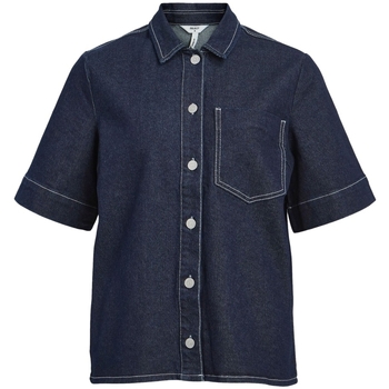 tekstylia Damskie Topy / Bluzki Object Shirt Gemme - Dark Blue Denim Niebieski