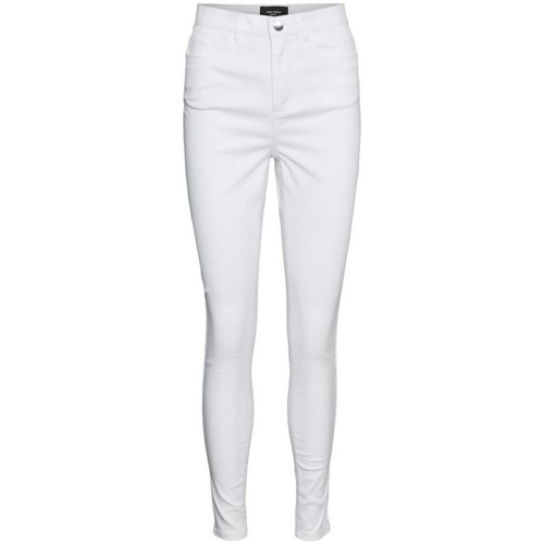 tekstylia Damskie Spodnie Vero Moda 10262685 SOPHIA Biały