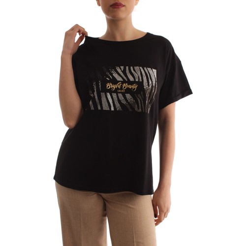 tekstylia Damskie T-shirty z krótkim rękawem Liu Jo WA3332J6410 Czarny