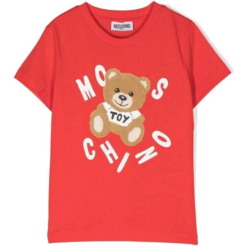tekstylia Dziewczynka T-shirty z krótkim rękawem Moschino HOM03U-LAA23 Czerwony