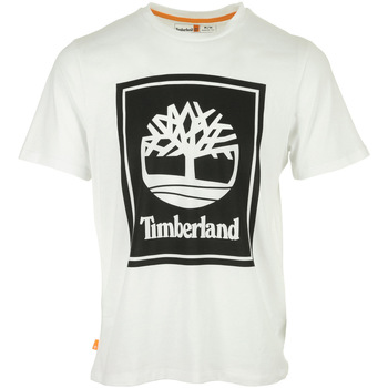 tekstylia Męskie T-shirty z krótkim rękawem Timberland Stack Logo Tee Biały