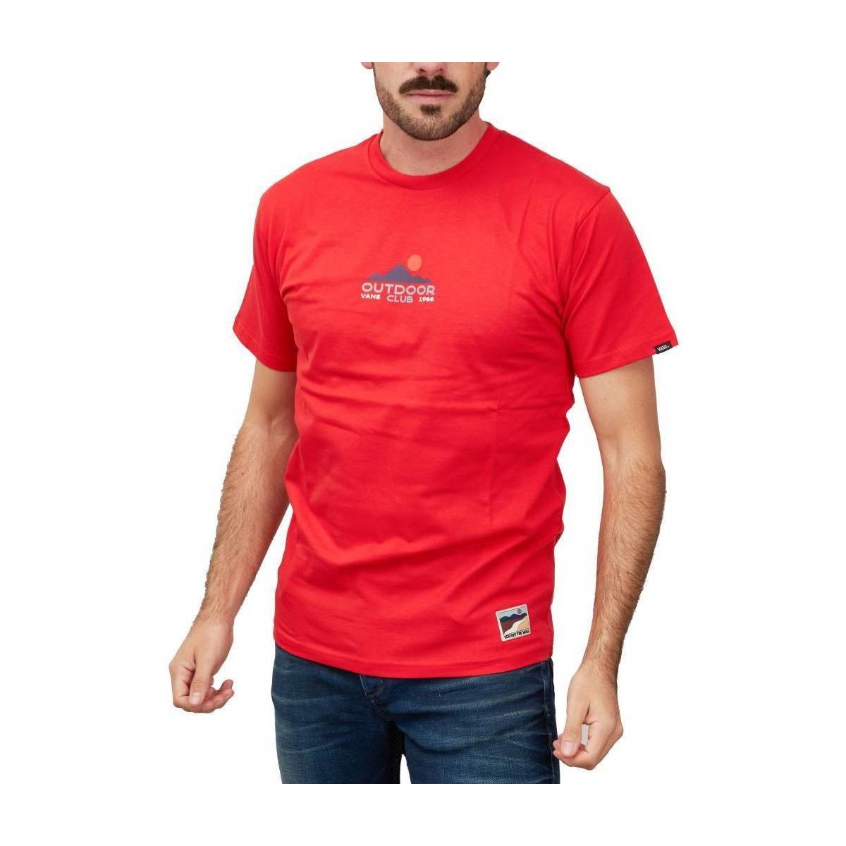 tekstylia Męskie Koszule z krótkim rękawem Vans OUTDOOR CLUB Czerwony