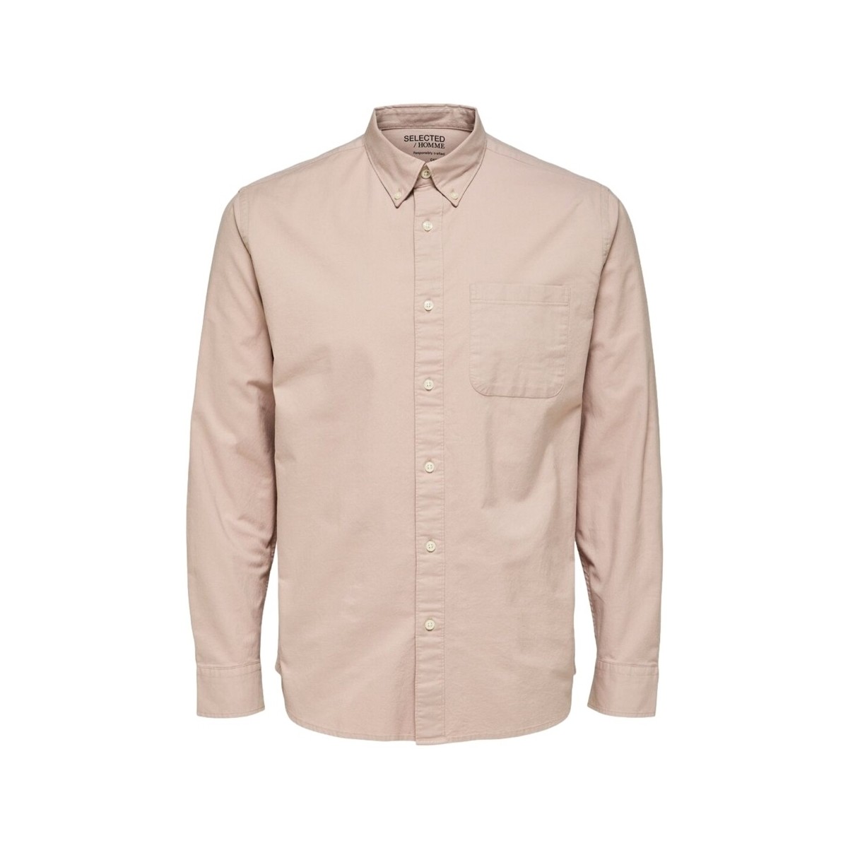 tekstylia Męskie Koszule z długim rękawem Selected Noos Regrick Oxford Shirt - Shadow Gray Różowy