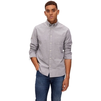 Selected Noos Regrick Oxford Shirt - Pirate Black Szary