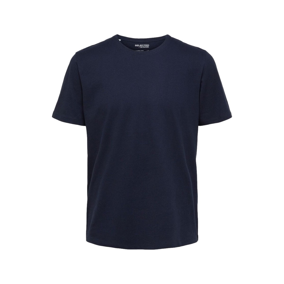 tekstylia Męskie T-shirty i Koszulki polo Selected Noos Pan Linen T-Shirt - Navy Blazer Niebieski