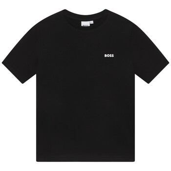 tekstylia Chłopiec T-shirty z krótkim rękawem BOSS  Czarny