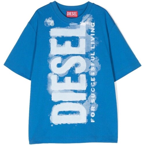tekstylia Chłopiec T-shirty z krótkim rękawem Diesel J01131-KYAR1 Niebieski