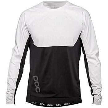 tekstylia Męskie T-shirty i Koszulki polo Poc 52300-8001 RACEDAY DH JERSEY HYDROGEN WHITE/URANIUM BLACK czarny, biały