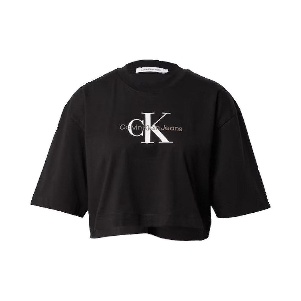 tekstylia Damskie T-shirty z krótkim rękawem Calvin Klein Jeans  Czarny
