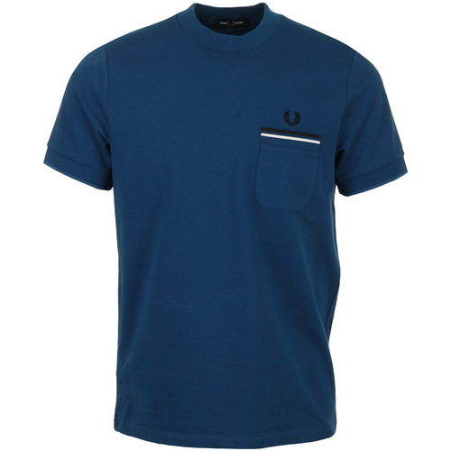tekstylia Męskie T-shirty z krótkim rękawem Fred Perry Loopback Jersey Pocket T-Shirt Niebieski