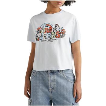 tekstylia Damskie T-shirty z krótkim rękawem Tommy Hilfiger  Niebieski
