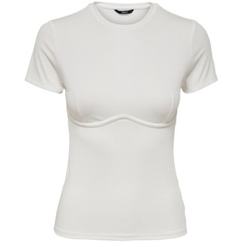 tekstylia Damskie T-shirty z krótkim rękawem Only ONLGIGI S/S JRS 15200175 Biały
