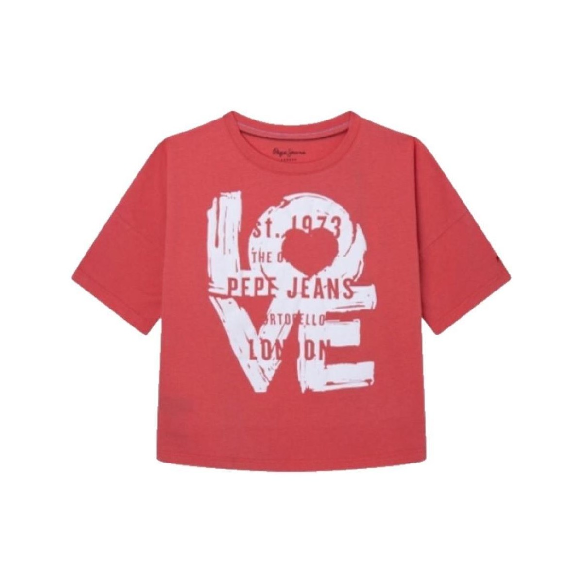 tekstylia Dziewczynka T-shirty z krótkim rękawem Pepe jeans  Czerwony