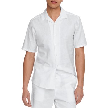 tekstylia Męskie Koszule z krótkim rękawem Only & Sons  22025116 Biały