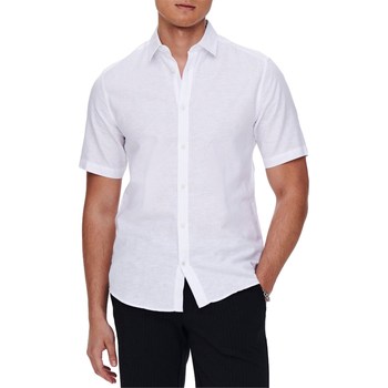 tekstylia Męskie Koszule z krótkim rękawem Only & Sons  22009885 Biały