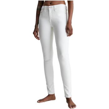 tekstylia Damskie Spodnie Calvin Klein Jeans  Biały