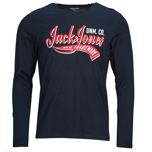 tekstylia Męskie T-shirty z długim rękawem Jack & Jones JJELOGO TEE LS O-NECK 2 COL AW23 SN Marine