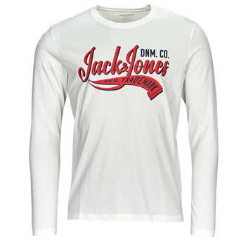 tekstylia Męskie T-shirty z długim rękawem Jack & Jones JJELOGO TEE LS O-NECK 2 COL AW23 SN Biały